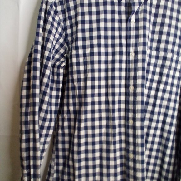 J Crew Shirt Men M Slim Button Down Long Sleeve Check Pattern Blue White - Picture 4 of 15